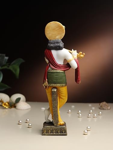 Image of ARMONIA Lord Krishna Idol Marble Dust Statue Murti | Krishana Sculpture for Home Decor, Pooja ghar, Mandir & Gifting Item |Best Gift for Housewarming (30 cm, Multicolor) (Including Microfiber Cloth)