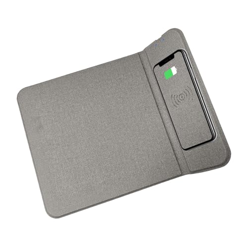 Bkljkf Alfombrilla de ratón con carga inalámbrica, función de carga rápida, estación de carga para PC, portátil, oficina y viaje