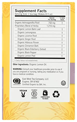 Yogi Tea Organic Lemon Balm Elderberry Immune Stress Tea, 16 Ct #TOP6