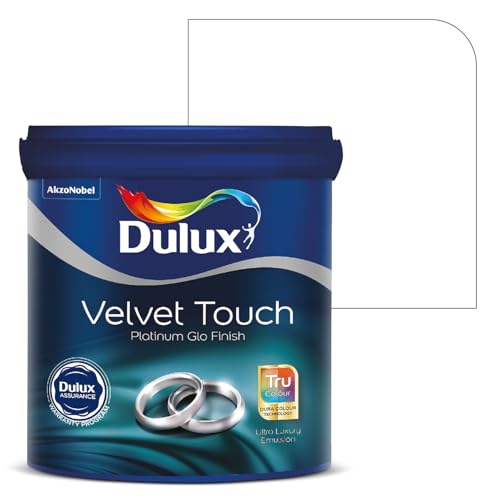 Image of Dulux Platinum Glo Super Premium Interior Emulsion Paint For Walls With 6 Years Warranty| Rich Matte Finish | Dirt & Dust Resistant | Smooth Colors, White(4 Litre,White)