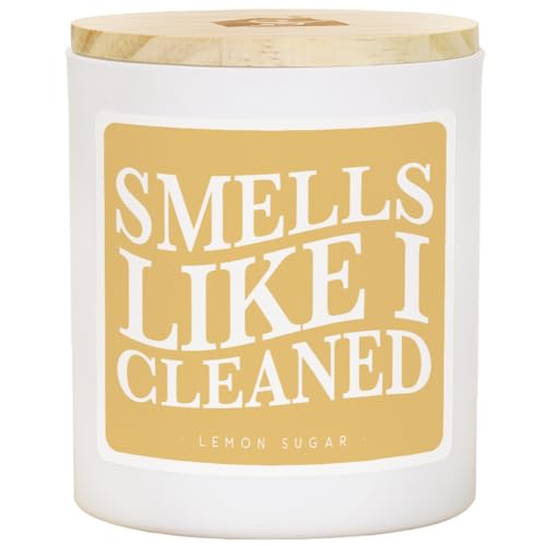 Simply Said, INC Funny Lemon Scented Candle - Smells Like I Cleaned - Lemon Scented 11 oz Premium Soy Candle - Hand Poured in USA - CDL1342