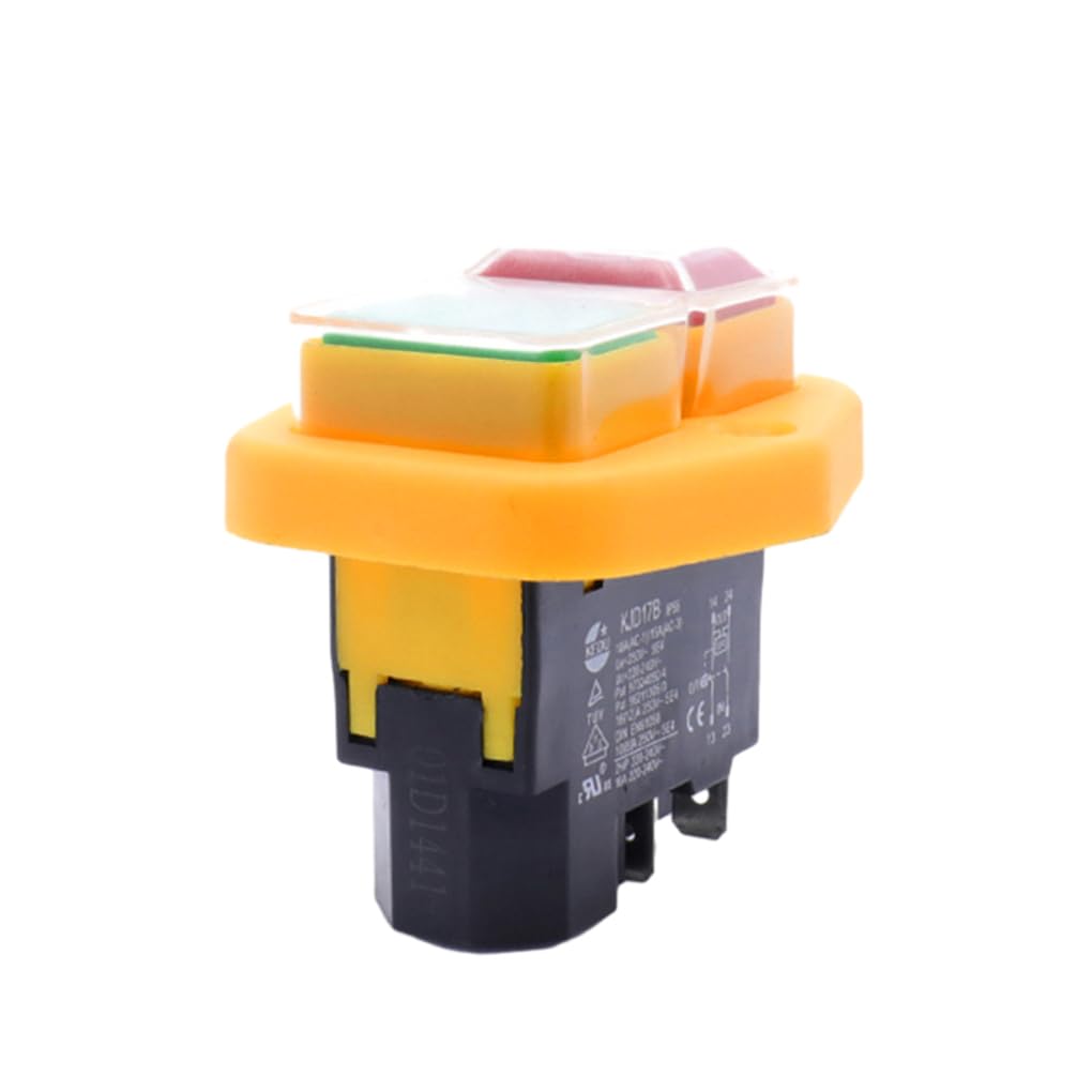 Interrupteur à bouton KJD17B, Compact et efficace, avec interrupteur pour outils électriques étanche en plastique et en métal, peut remplacer l'interrupteur à bouton