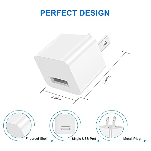 USB Wall Charger Block 4Pack 5V 1A Cube USB Plug Power Charging Adapter Brick for Apple iPhone Xs Max XR 8 Plus IPad Cell Phone Box - Thumbnail 2