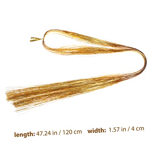 Beavorty 12 Peças Transmissor de cabelo flash enfeites de fios de brilho de cabelo peruca ouropel en