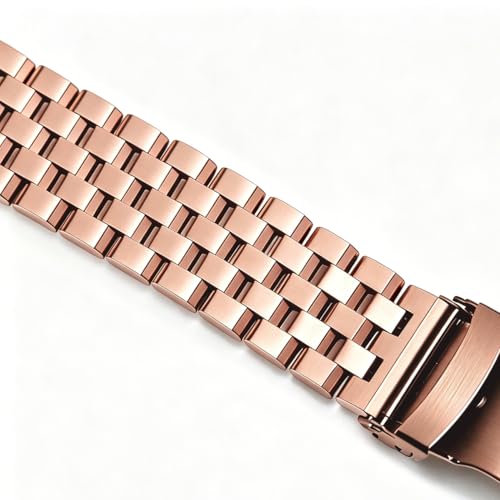 Image of Kai Tian Stainless Steel Watch Band 20 21 22 24 26 18mm for Men Women Solid Watch Bracelet Strap with Deployment Double Lock Black Silver Blue Grey Rose gold