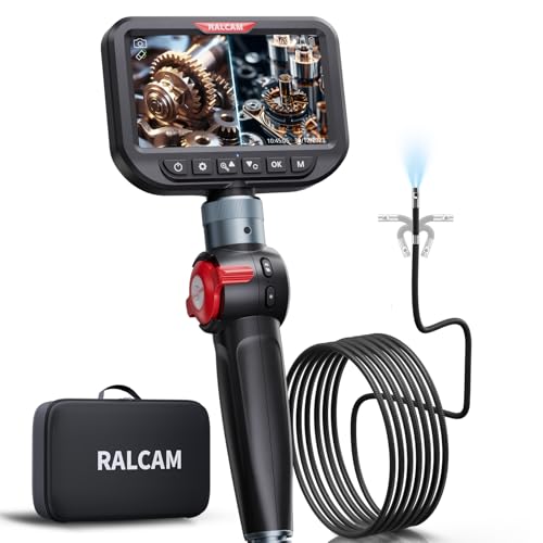 Ralcam Cámara Endoscópica con Luz, Doble Cámara 8,5 mm y Pantalla HD 5