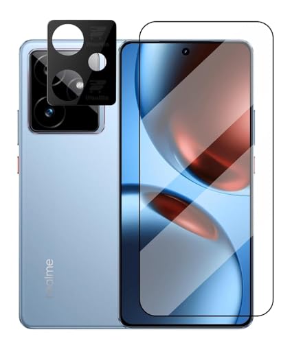 Image of [1+1 Tempered Glass for Realme GT 7T 5G with Camera Lens Protector Edges to Edge Screen Glass Protector 9H Hardness - (Pack of 2)