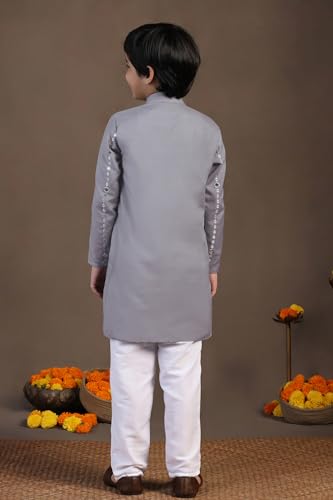 Image of Fashion Dream Boys Cotton Blend Geometric Kurta Payjama Set| Ethnic Set
