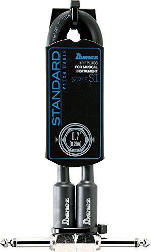 SI serisi (standart) enstrüman kablosu - 2 açılı fiş 3 parçalı set Patch kablosu - jak - jak - siyah - 0,21 m; 0,7 ft (SI07P)