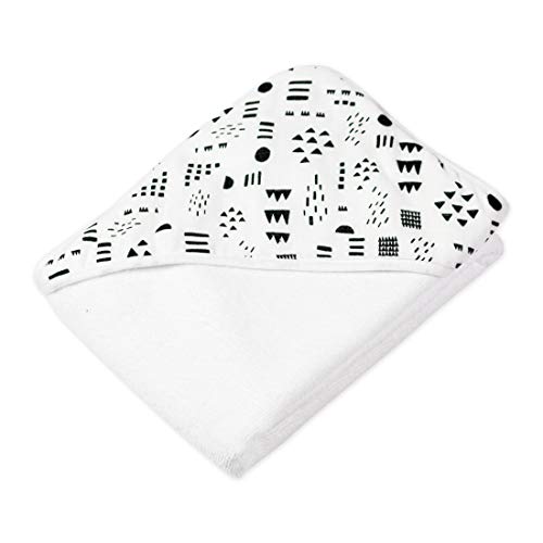 Image of HonestBaby 3-Piece Hooded Towel and Washcloth Sets Bath Gift 100% Organic Cotton Terry Infant Baby Boys, Girls, Unisex, Pattern Play, One Size