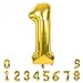 40 Inch Gold Large Numbers Balloon 0-9(Zero-Nine) Birthday Party Decorations,Foil Mylar Big Number Balloon Digital 1 for Birthday Party,Wedding, Bridal Shower Engagement Photo Shoot, Anniversary