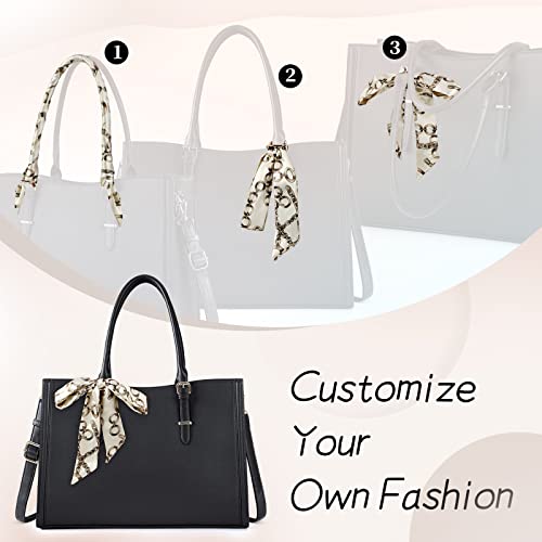 Laptop Bag For Women 15.6 Inch Waterproof Laptop Tote Work Bag Leather Computer Tote Briefcase Bag Office Professional Large Capacity Handbag School Shoulder Bag Black #TOP3