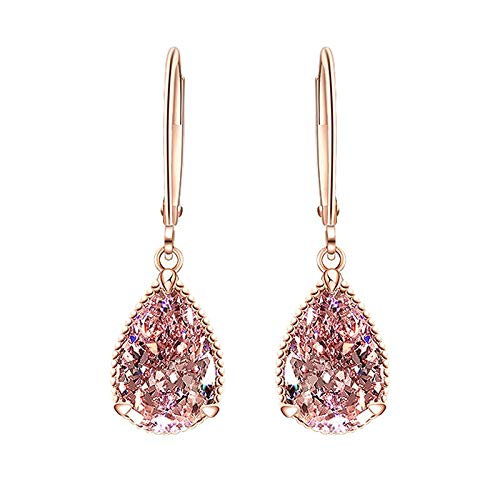 Boucles d'oreilles rose quartz idéales pour un mariage romantique