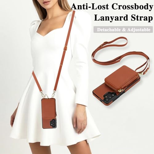 Capa de telefone para Samsung Galaxy A13 4G/5G carteira com zíper capa protetora de tela alça transversal alça 2 em 1 magnética destacável bloqueio RFID flip M13 A 13 LTE 13A 2022 mulheres homens