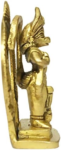 Purpledip Brass Idol Hanuman: Statue Depicting Ram Always In Bajrangbali Heart (12212)