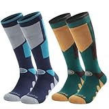 RIOROO Ski Socks, 2/3 Pairs for Skiing, Snowboarding, Outdoor Sports - Thermal Knee-High Winter Socks for Men, Women, Youth