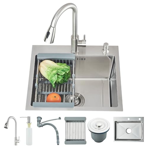 HARNART Kit Evier Cuisine 50 x 45 CM,Acier Inoxydable...