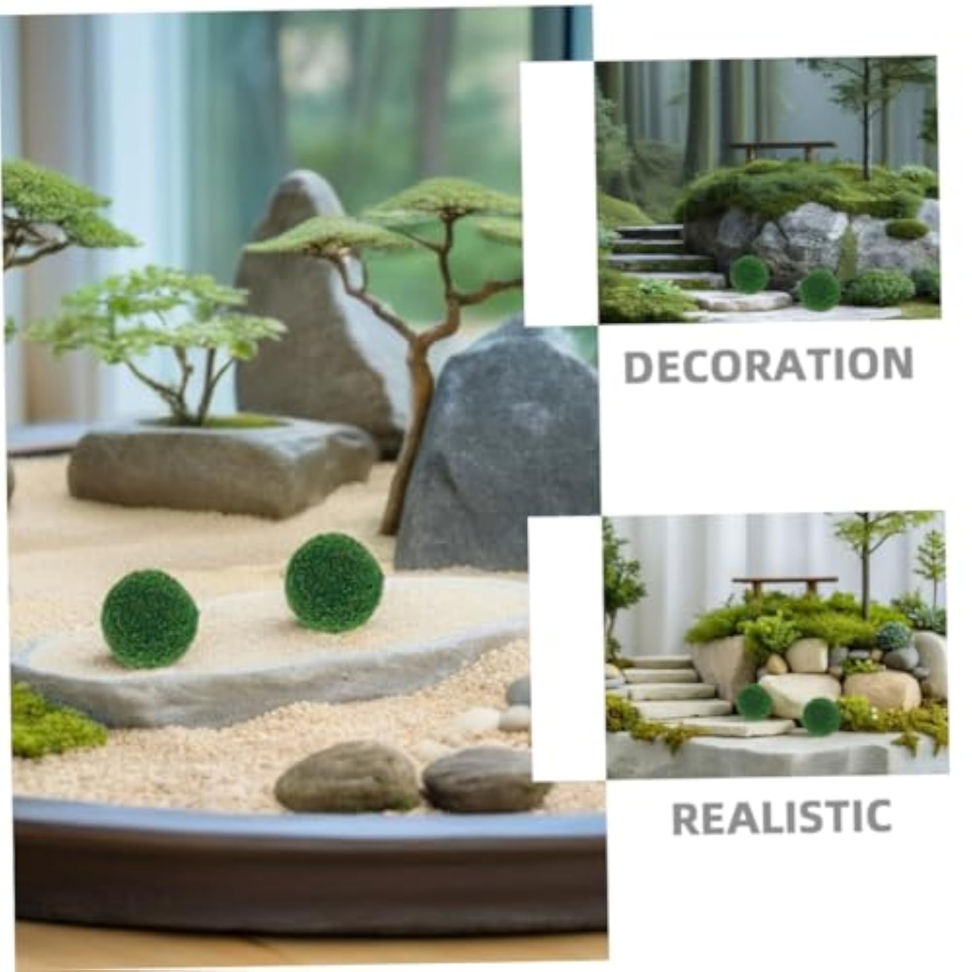5pcs Faux Greenery Balls Decorative for DIY Landscape Architecture Model