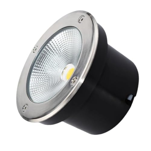 QICBYING LED Beam Spotlight - COB Outdoor Recessed Floor Light, Round IP67 Waterproof In-Ground LED Landscape Lighting, For Garden, Patio, Pathway, Porch Embedded Spotlights((24V)-White Light,30W)