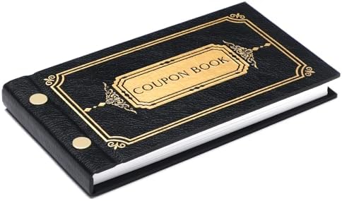 Classic Leather Blank Coupon Book, 30 Personalized Vouchers Bookl...