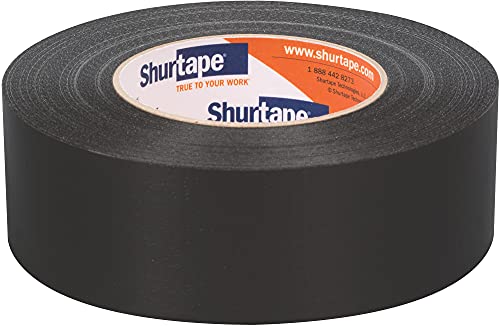 Shurtape Pc 009 Contractor Grade, Co-Extruded Cloth Duct Tape, For Packaging, Sealing, Repairing, Waterproofing And Holding Plastic Sheeting, Indoor/Outdoor, 48Mm X 55M, 9Mil, Black, 1 Roll (152322) #TOP1