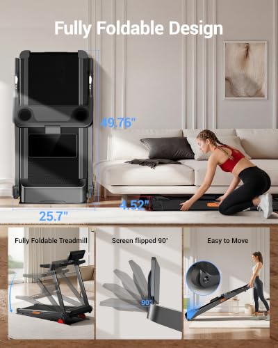 Image of LONTEK Treadmill with Auto /Manual 20% Incline, Treadmills for Home, Portable Treadmill with 400lb Capacity, 3.5HP Quiet Running Machine with Adjustable Handle Height, 42.5 inchx 16.2 inch Widen Running Area