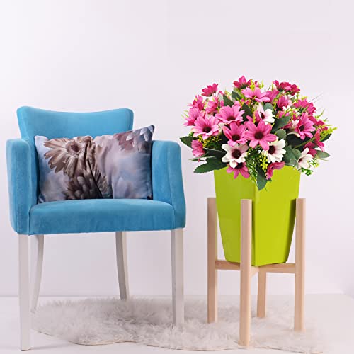 Carfoeny 5 Bundles Artificial Wildflowers Fake Daisy Silk Faux Flowers With Stems Arrangements For Home Outdoor Indoor Vase Kitchen Table Wedding Office Party Garden Decoration (Rose-Red) #TOP2