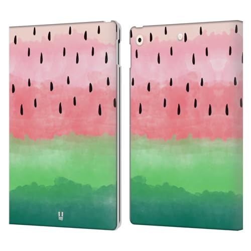 Étui iPad 10.2 protection anti-rayure portefeuille en cuir à motif aquarelle pastèque