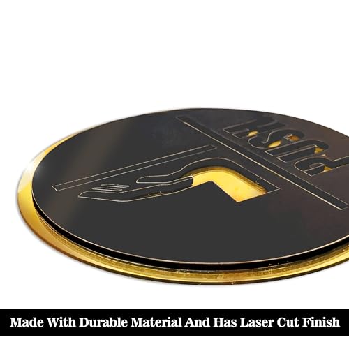 Image of Rousrie Push and Pull Stickers for Glass Doors (Size: 6 Inch) for Office, Stores, Cafe, Hotel, Restaurant, Business & Shop, Self-Adhesive, Acrylic Signage (Design 1)