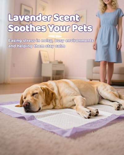 Image of iweepet 36 inchx36 inch 4XL Lavender Scented Disposable Dog Pee Pads, 45 Count | Extra Large Puppy Training Pads with 6-Layer Super Absorbent Protection, Leakproof Puppy Pads for Large Dogs & Senior Pets