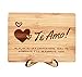 Zuaart Te Amo I Love You Greeting Card Handmade With Real Bamboo Wood and Stand-Mi plan no era enamorarme, pero me sonreiste y lo aruinaste todo - Anniversary, Gift for Him or Her, Husband or Wife