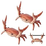 2 Pack Desk Crab Pen Holder, Creative Weightlifting Crab Pencil Stand Holder, Desk Organizers and Accessories, Cute Office Decor for Small Items at Home, School, Studio (Red)