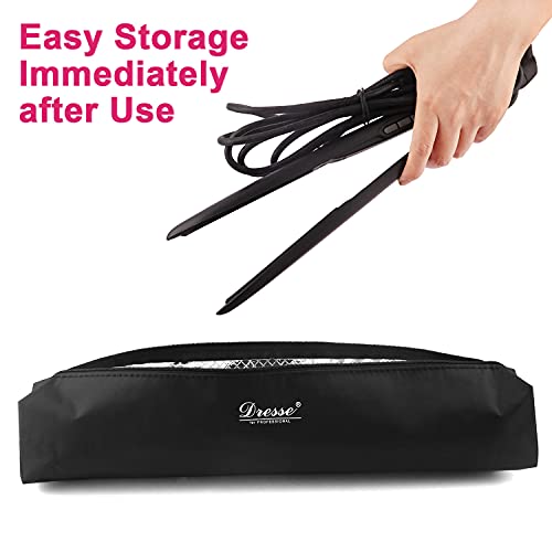 Dresse 2 Pack Womens Travel Packing Bag Of Hair Straightener, Hair Straightener Brush,Curling Iron, Hair Curler,With Aluminum Foil, Insulation Function, Black #TOP3