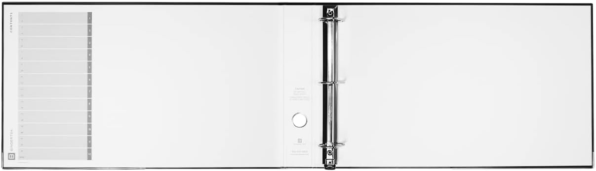 Bindertek 3-Ring Premium Ledger Binder for 11" x 17" Paper - Black, 2" Spine Width, 325 Sheet Capacity, 1.25" D-Rings, Linen-Textured Covers, Steel Reinforced Edges, Spine Label Included