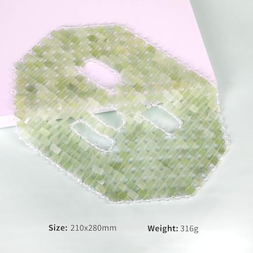 gemshan Máscara de jade, 100% pedra natural jade máscara de sono ferramentas de massagem para olhos