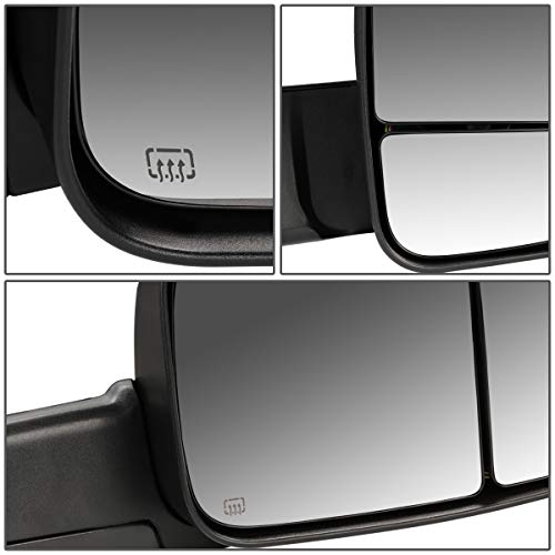 Image of DNA MOTORING TWM-013-T888-BK-AM Pair of Towing Side Mirrors (Driver & Passenger Sides),Black Housing /Amber Corner