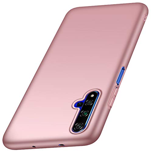 anccer Funda Huawei Honor 20, Funda Huawei Nova 5T Ultra Slim Anti-Rasguño y Resistente Huellas Dactilares Totalmente Protectora Caso de Duro Cover Case para Huawei Honor 20 / Nova 5T (Oro Rosa Liso)