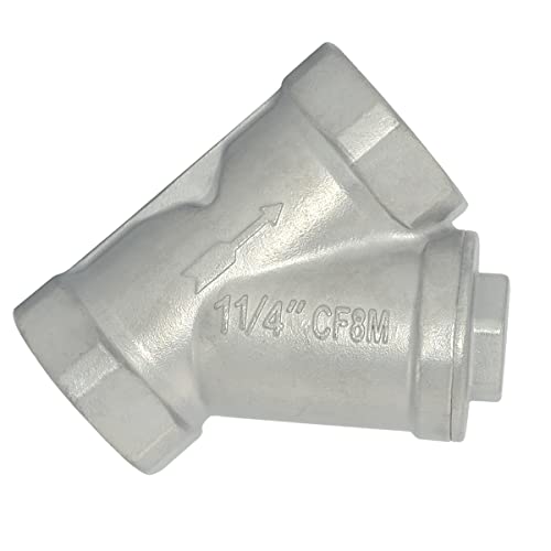 Image of 1-1 /4 inch WYE Strainer Mesh Filter Valve,800WOG Y-Spring NPT Female Check Valve,Stainless Steel SS316 CF8M