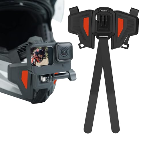Supporto Per Mento Da Casco Moto – Staffa Antiscivolo Per Action Cam, Compatibile Con GoPro E Altri