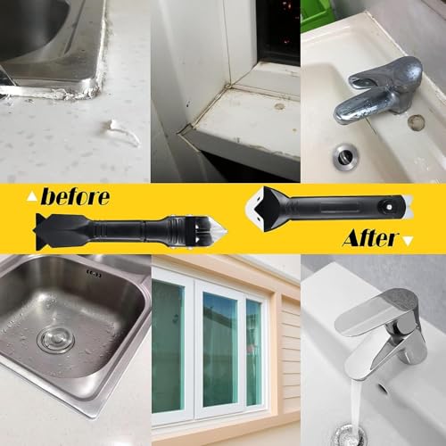 Silikonentferner Set (26-teilig) zur Silikon Entfernung und Erneuerung von Acryl-& Silikonfugen-Profi Dichtmittel Bearbeitungsset inkl,Fugenmesser,Fugenglätter,Ersatzklingen