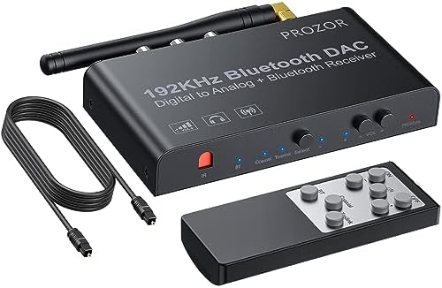 PROZOR Bluetooth DAC Converter 192kHz Digital to Analog Audio Adapter