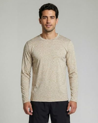 Image of Real Essentials 4 Pack: Mens Long Sleeve Dry Fit T Shirts Hiking Fishing Workout Gym Work Sun UPF 50 Wicking Running Tee