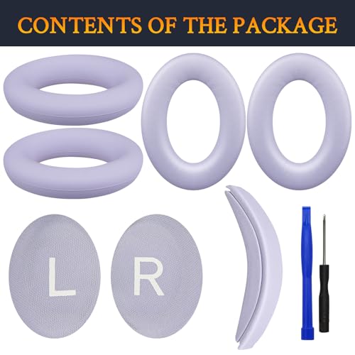 Image of SOULWIT Replacement Kit for Bose QuietComfort 45 (QC45) /Quiet Comfort 35 (QC35, QC35II) /QC SE /QC Wireless Headphones, Ear Pads Cushions + Headband + Silicone Earpads Cover Protector - Chilled Lilac