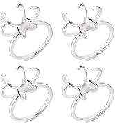 NBEADS 4 Pcs Claw Ring Blank, Adjustable Brass Ring Bases Finger Ring Components 6 Claws Blank Ri...