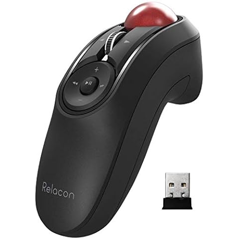 Elecom Relacon Handheld Trackball Mouse, Thumb Control, 2.4GHz Wireless, Ergonomic Design, 10-Button Function, Windows11, MacOS (M-RT1DRBK) Cover