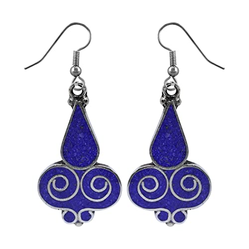 Boucles d'oreilles Lapis-lazuli bleu pour vos soirées d'été et looks boho