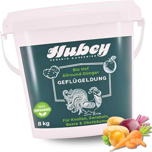 HUBEY Bio Naturdünger aus Hühnermist - Hochwirksamer Hühnerdung u. organischer Bodenverbesserer - Universal Dünger vom Biohof (8)