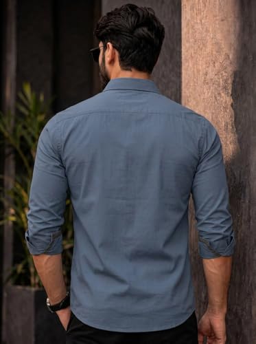 Image of Amazon Brand - INKAST Cotton Shirt for Men | Regular Fit Full Sleeve Casual Shirt | Stylish Formal Office Wear Shirts for Men | Soft Comfortable Breathable Cotton Fabric | Fashionable Office Wear
