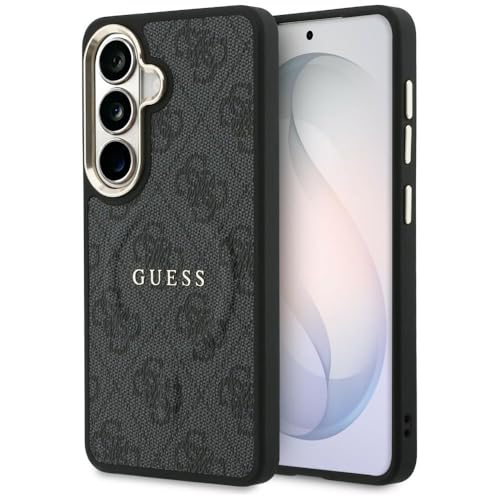 CG MOBILE Guess 4G Anneau gaufré compatible avec MagSafe Coque pour Samsung Galaxy S26 Plus (noir)
