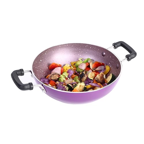 Wonderchef Venice Mini Kadhai | Pure-Grade Virgin Aluminium | PFOA Free Non-Stick Coating | Cool Touch Handles | Ideal for Cooking in Smaller Quantity | Durable and Long Lasting | 16cm